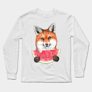 fox and watermelon Long Sleeve T-Shirt